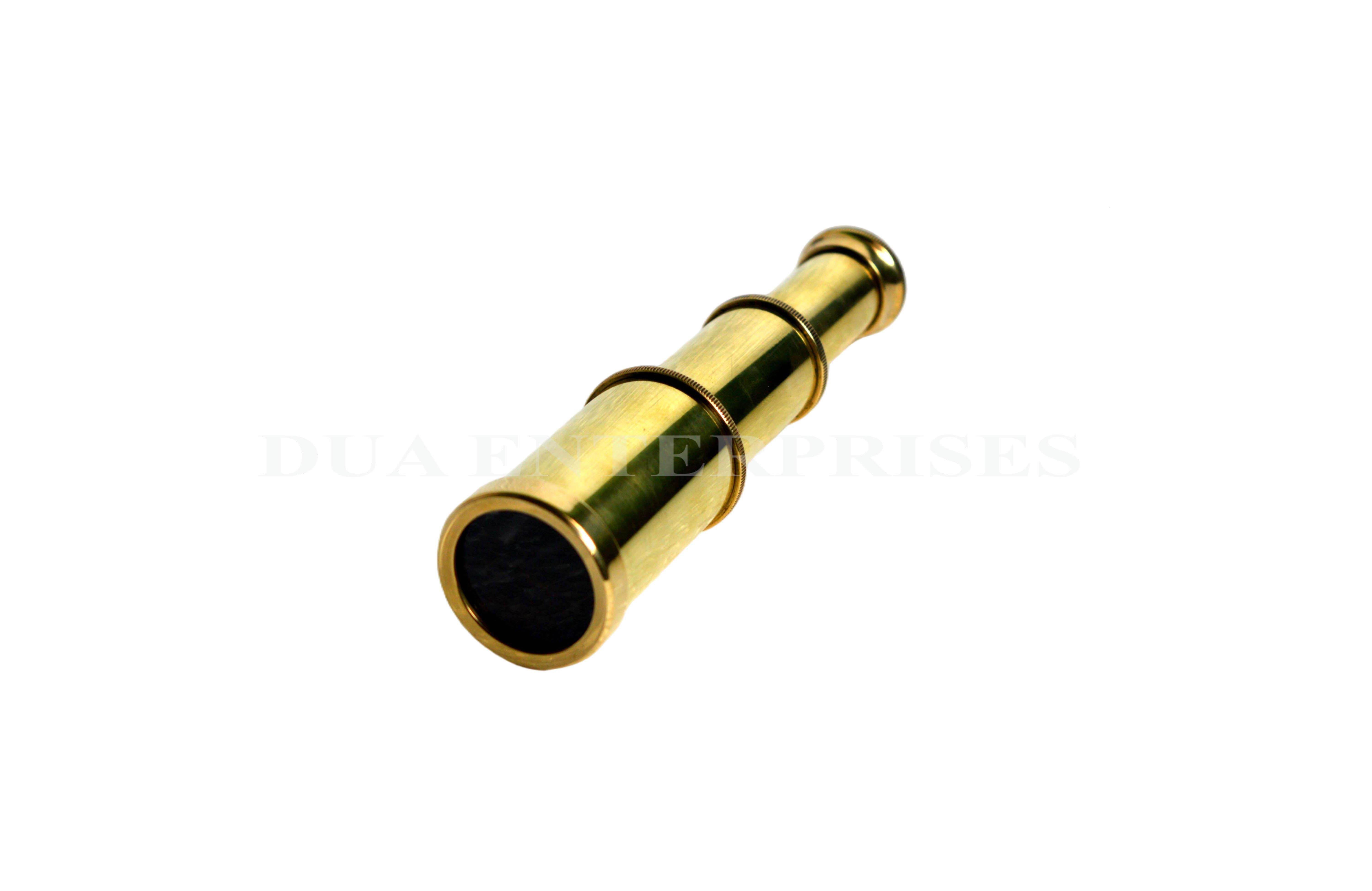 Brass & Leather Spyglass Telescope With Rosewood Classic 6 Inch Nautical spy Glass.