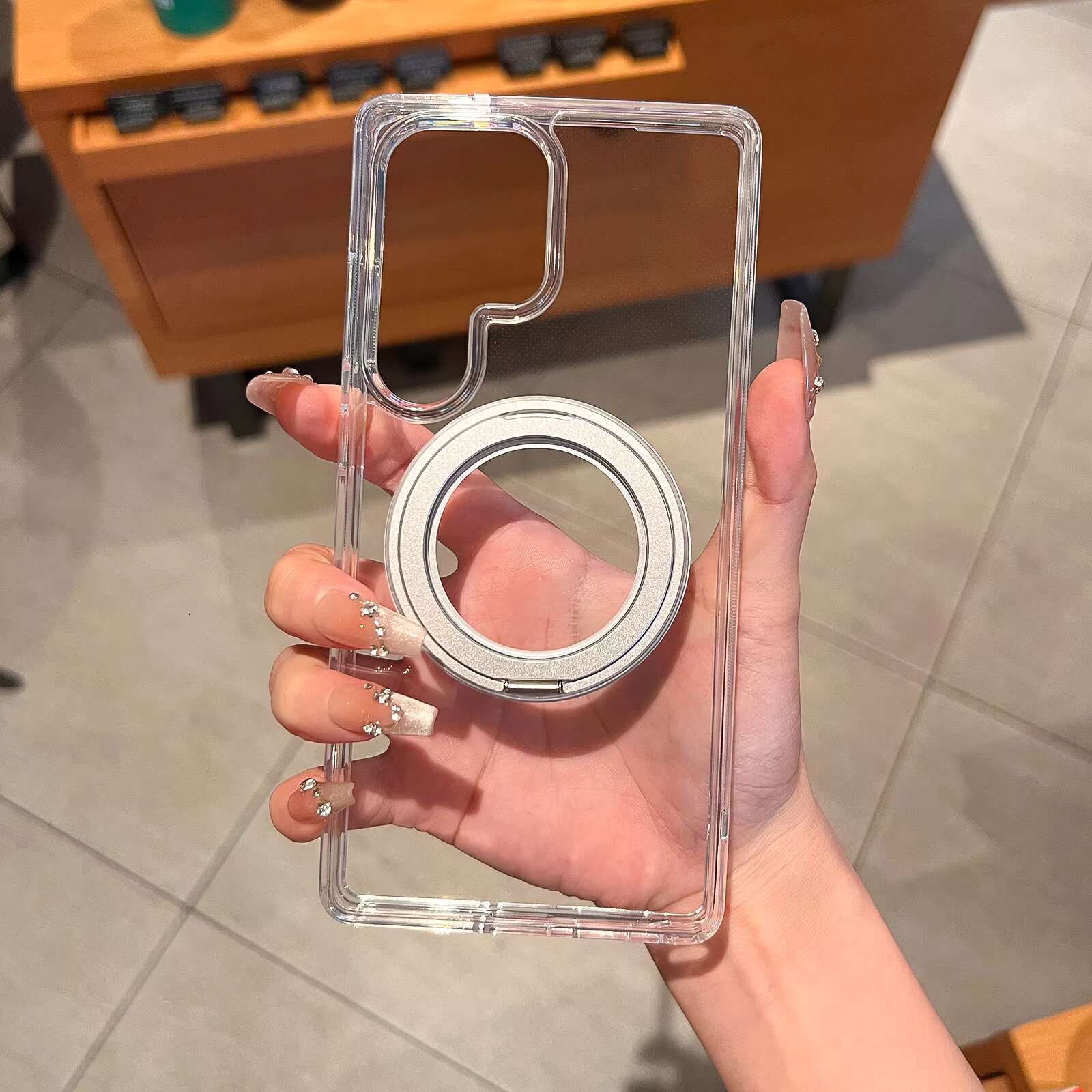 Hot 2025 New Shockproof Wireless Charging Magnetic Stand Mobile Phone case for Samsung S24 ultra Plus