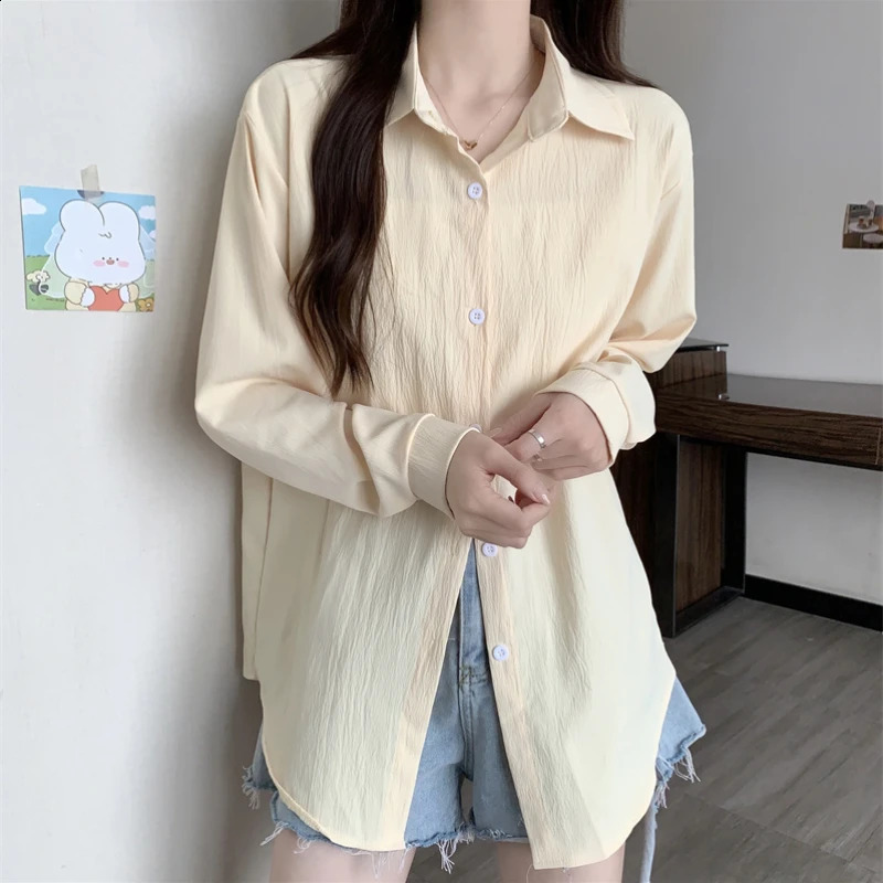 Long Sleeved Casual Shirts for Women 2025 Spring Light Blue Shirt Womens Clothes with Many Korean Reviews Office Wear Women 250318