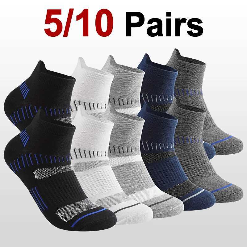 5/10 pairs of mens sports ankle socks sweat absorbing breathable and comfortable very suitable for basketball running outdoor leisure socks X250319