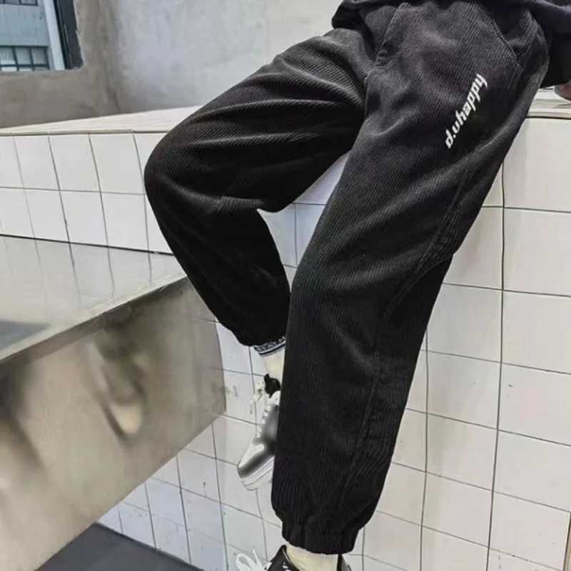 Boys Spring Autumn Loose fit Corduroy Velvet Trouser Casual Pants New 2025 Childrens Sports Pants 5 6 7 8 9 10 11 12T250318