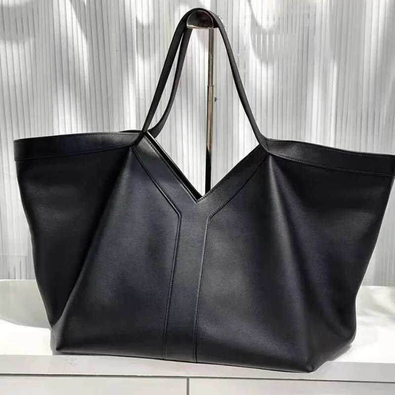 High-End Brand Genuine Leather Women's Tote Retro Large Capacity Underarm New Y Letter Design Versatile Shoulder Bag