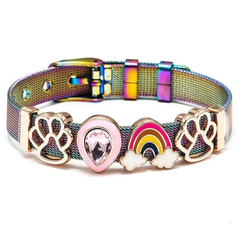 2024 Spring New Stainless Steel Mesh Bracelets For Women Men DIY Love Crown Ladybug Charm Brand Bracelet Bangle Jewelry Gift