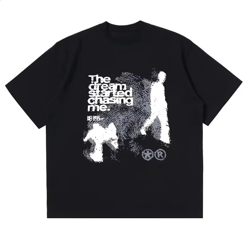 Super sized mens hip-hop T-shirt retro 90s streetwear anime Harajuku fashion short sleeved top Gothic casual T-shirt 250317