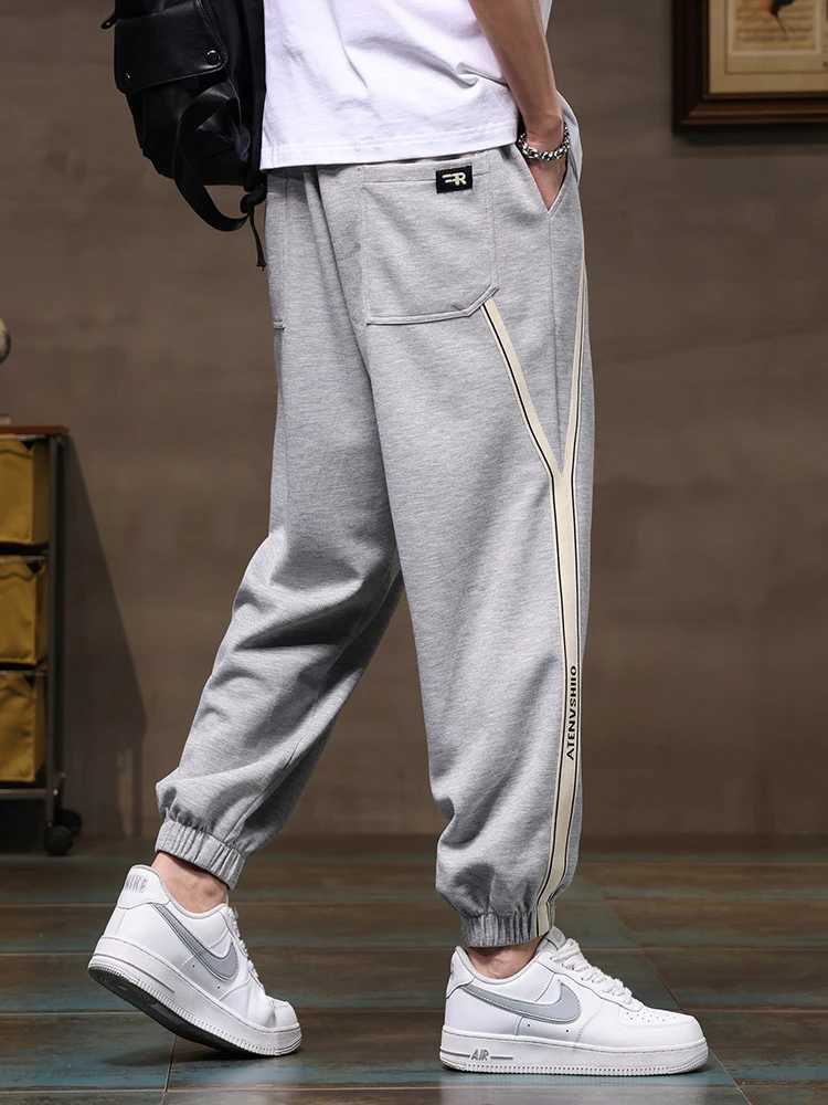 2023 New Mens Joggers Sweatpants Baggy Pants Fashion Drawstring Black Grey Cotton Casual Loose Trousers Plus Size 6XL 7XL 8XL X250319