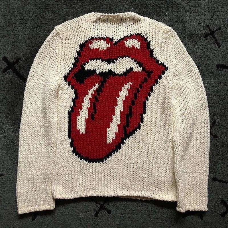 Aesthetics Graphic Print Hip Hop Y2k Knitted sweater Vintage Rock Goth Knitt Pullover Streetwear Punk Long sleeve Top Casual EMO 250318