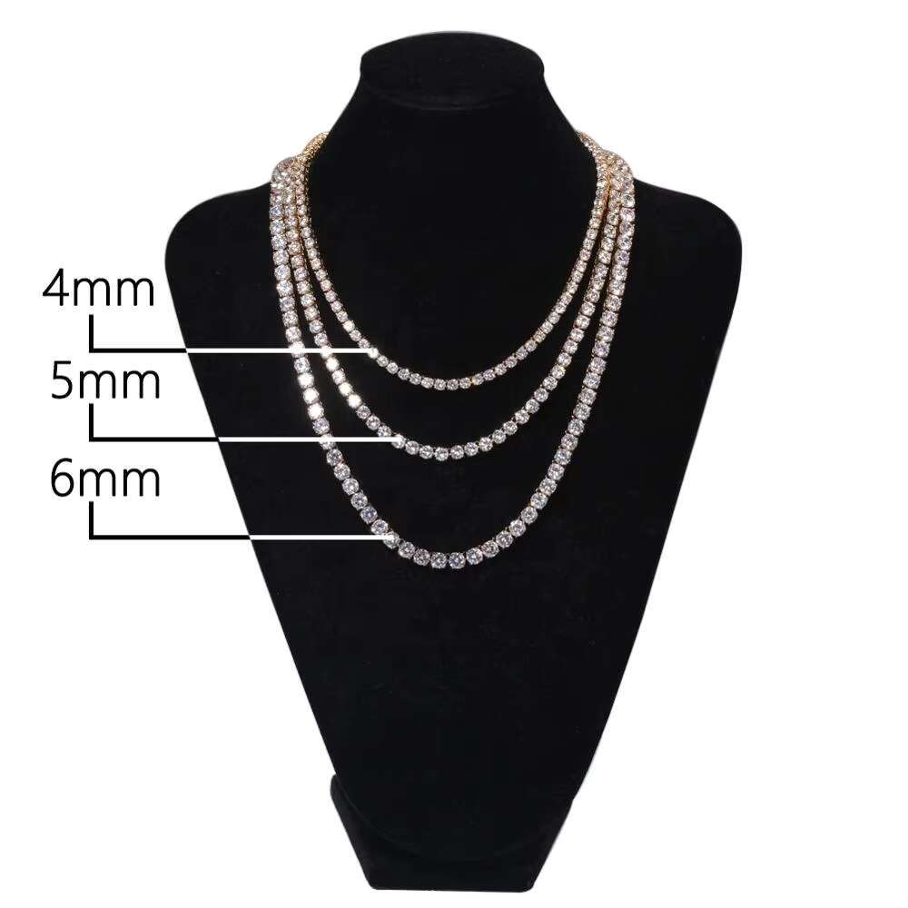 Hip hop stainless steel AAAA grade ice out CZ tennis chain men's and women's necklace