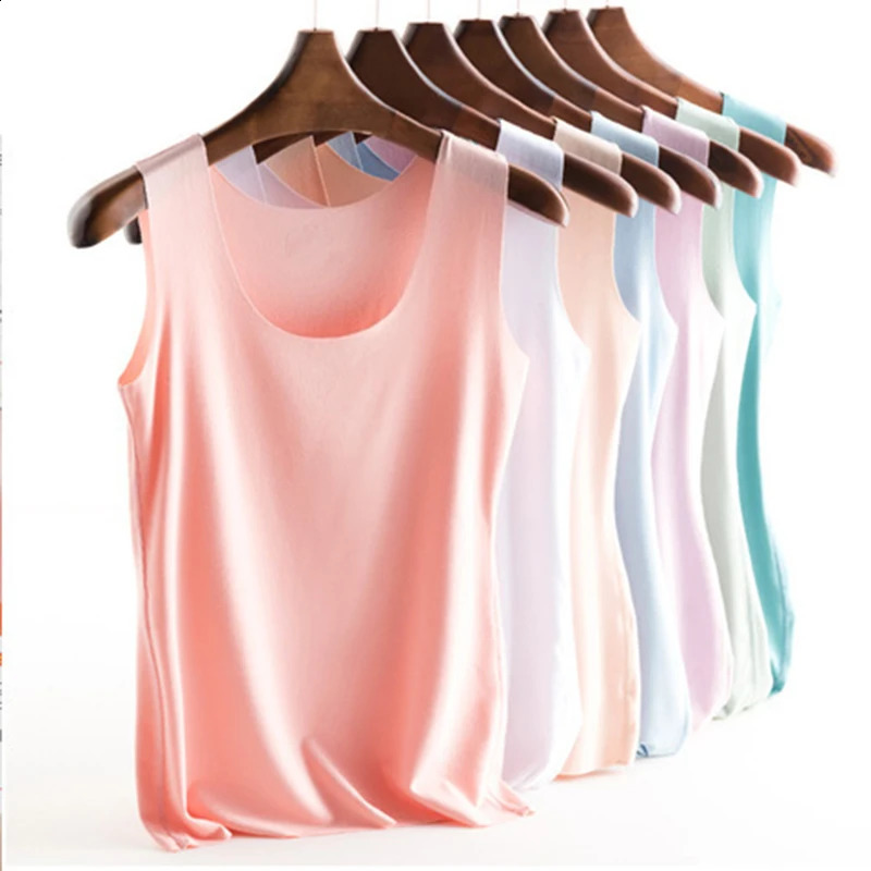 Womens seamless Tshirt solid color vest summer basic womens low neck bottom shirt elastic casual 250319