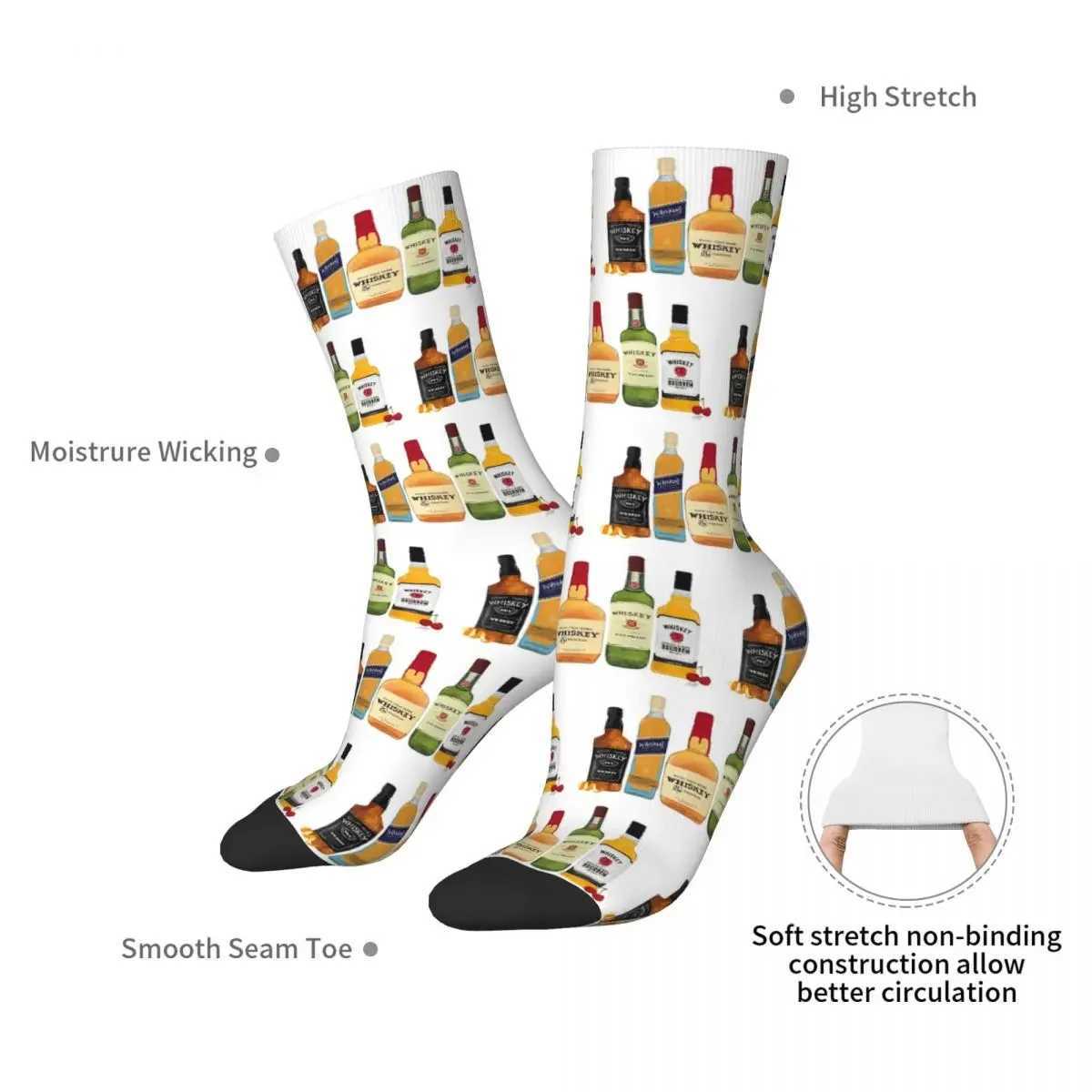 Bottle Illustration SOCKS Harajuku Sweat Absorption Long SOCKS Four Seasons Mens Gift Accessories X250319