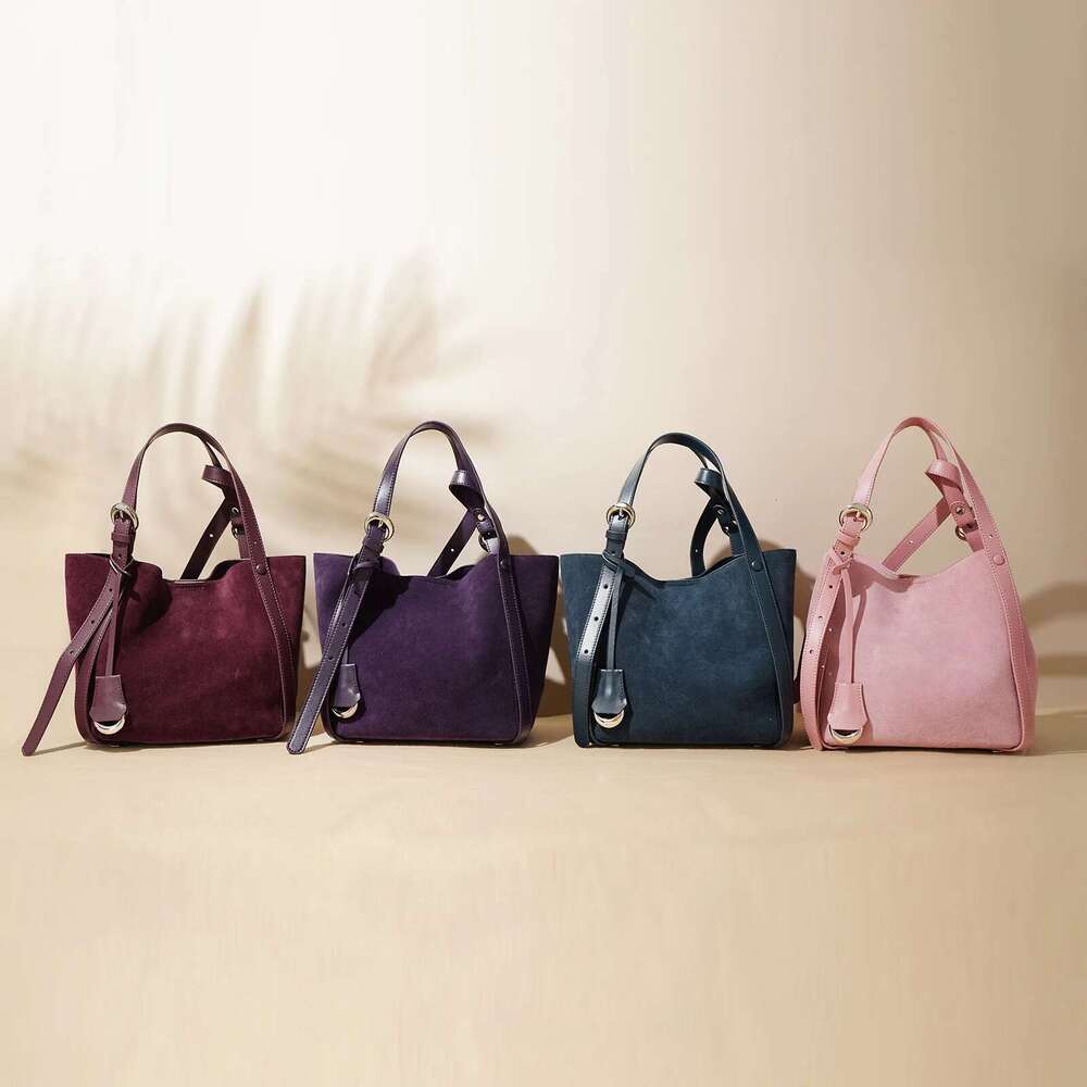 Suede Bags Women Shoulder Handbag And Purses Matte Leather Basket Bag Crossbody Mini Tote