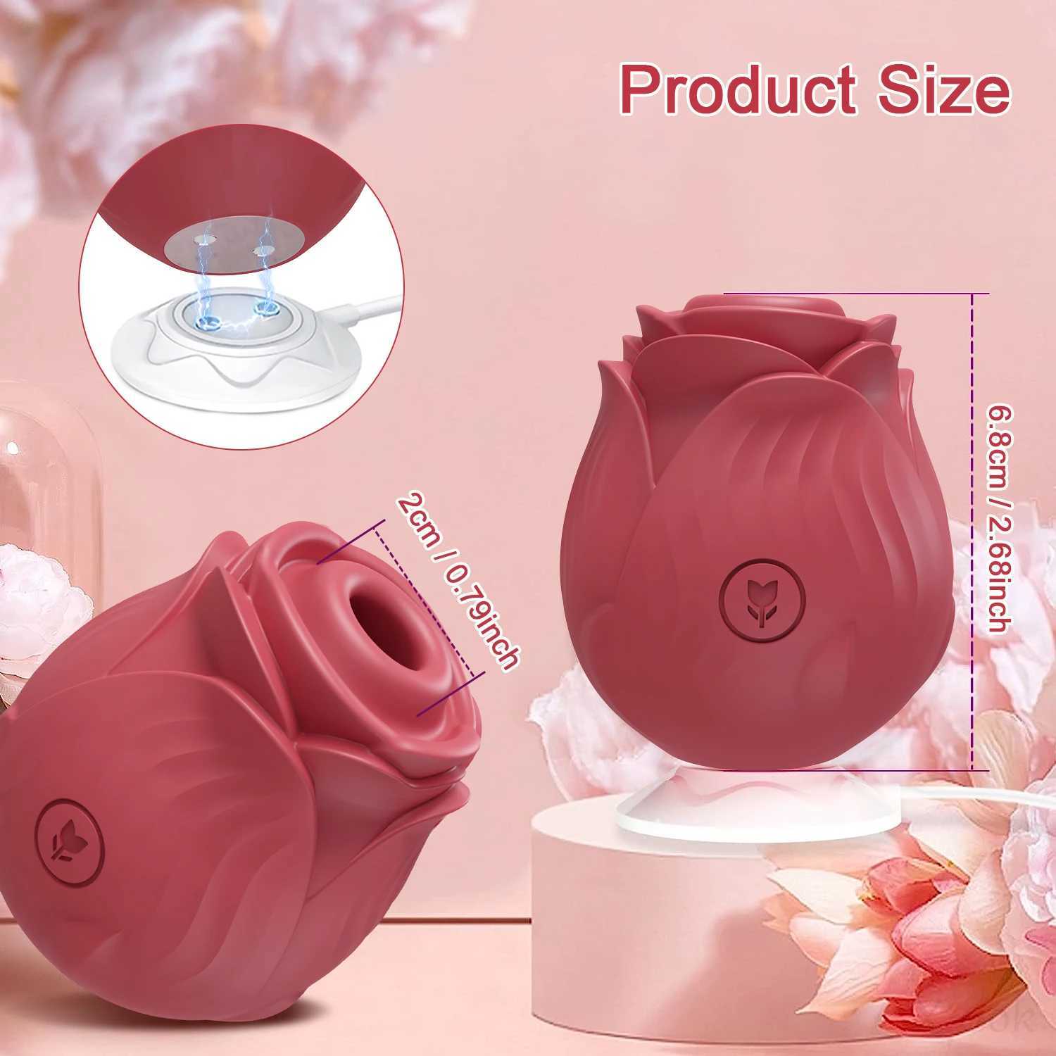 Sex toy rose dildo vibrator adult toy suction vibration female clitoris suction cup stimulator G-spot couple sex game W250319