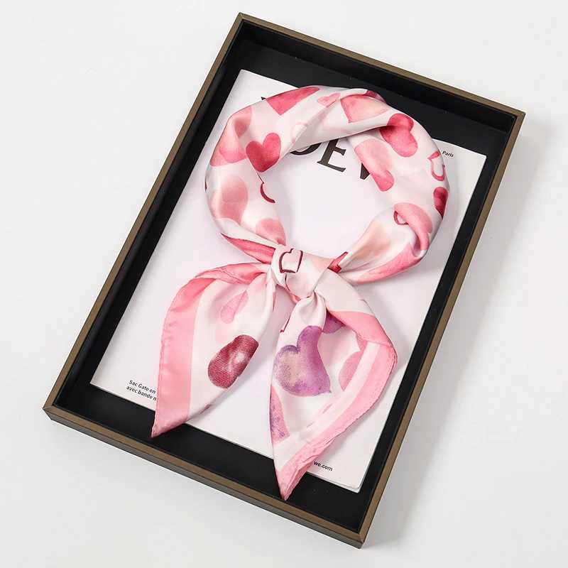 Cute style girl silk scarf luxury hair scarf square design scarf 70cm summer shawl headscarf packaging tape X250319