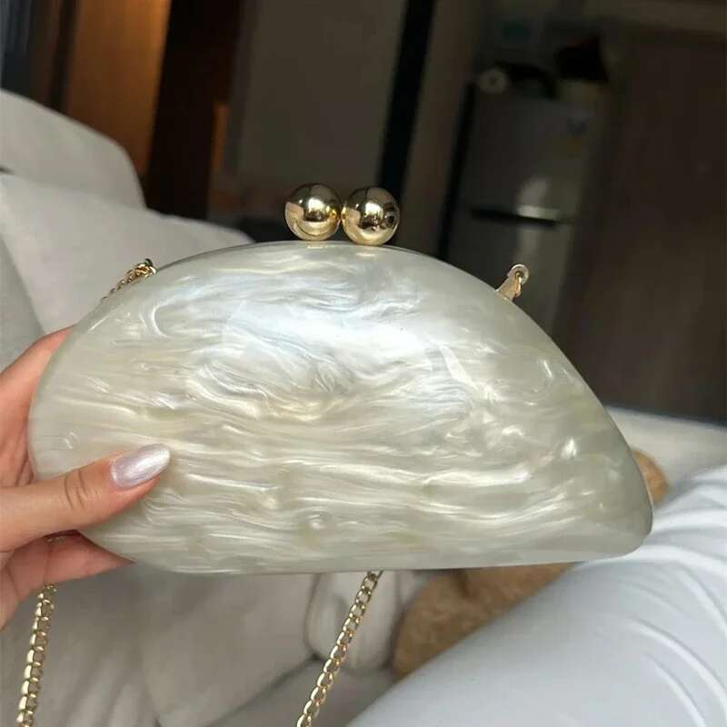 Shell Women's Shoulder Crossbody Storage Handbag Evening Bags Glitter Genuine Fashion Woman Hand Gold Purse Brand Bag