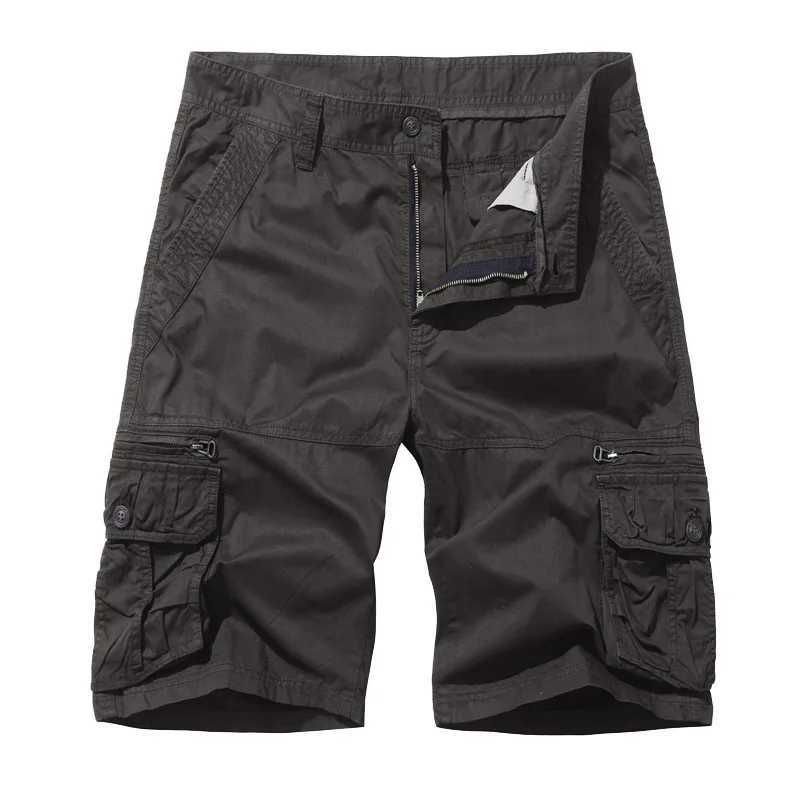New Simple Mens Loose Casual European Size Tooling Shorts Multi-pocket Five-point Medium Pants W250319