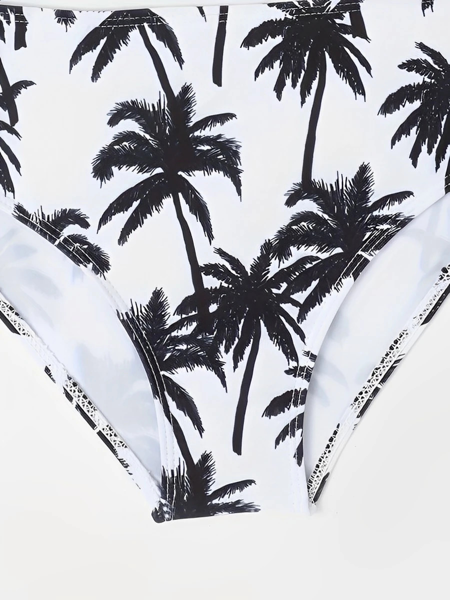 Print Strappy High Waist Bikini Girls Swimsuit Kids Swimwear Female Childrens Bathers Bathing Swimming Swim Suit Beachwear 250319