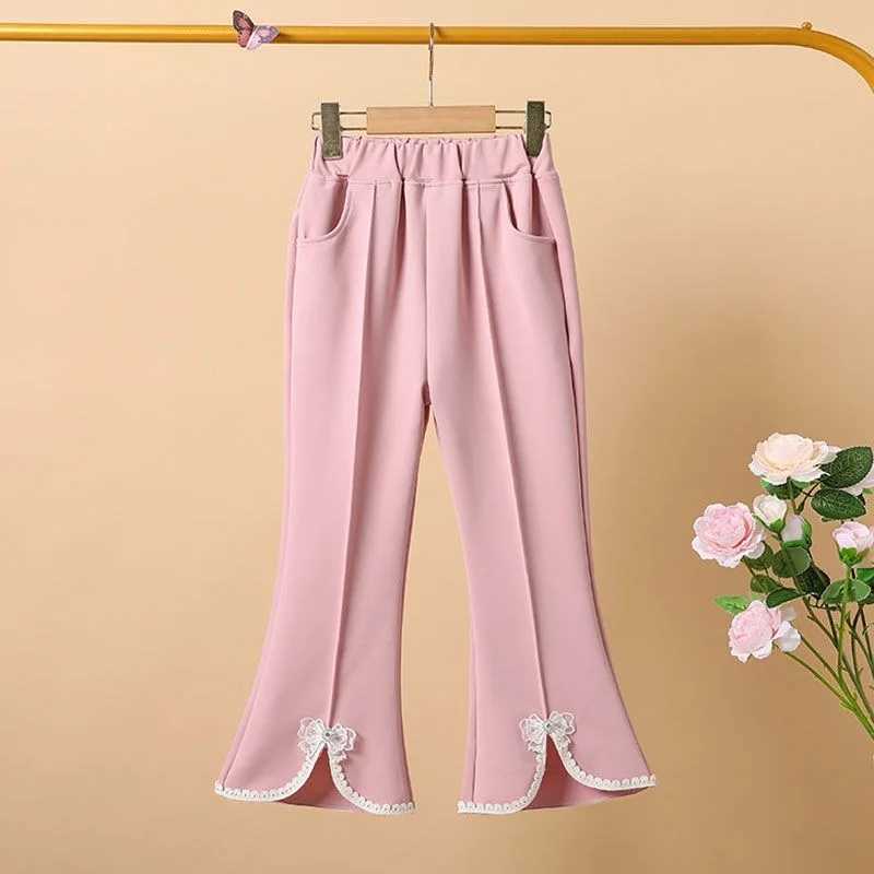 2024 New Fashion Childrens Stretch Flared Pants Trouser for Teenager Girls Clothes 2 4 6 8 10 YearsT250318