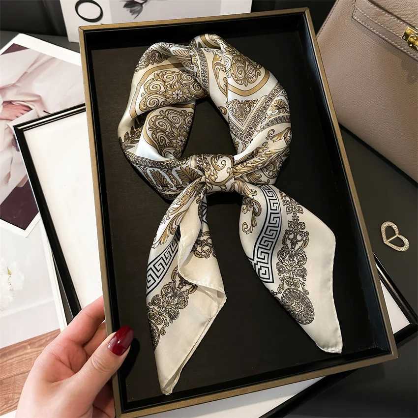Luxury Temperature 70X70cm Square Scarf Silk Printed Scarf Kerchief Popar Silk Scarf Belt Set Scarf Tie Neck Bag X250319