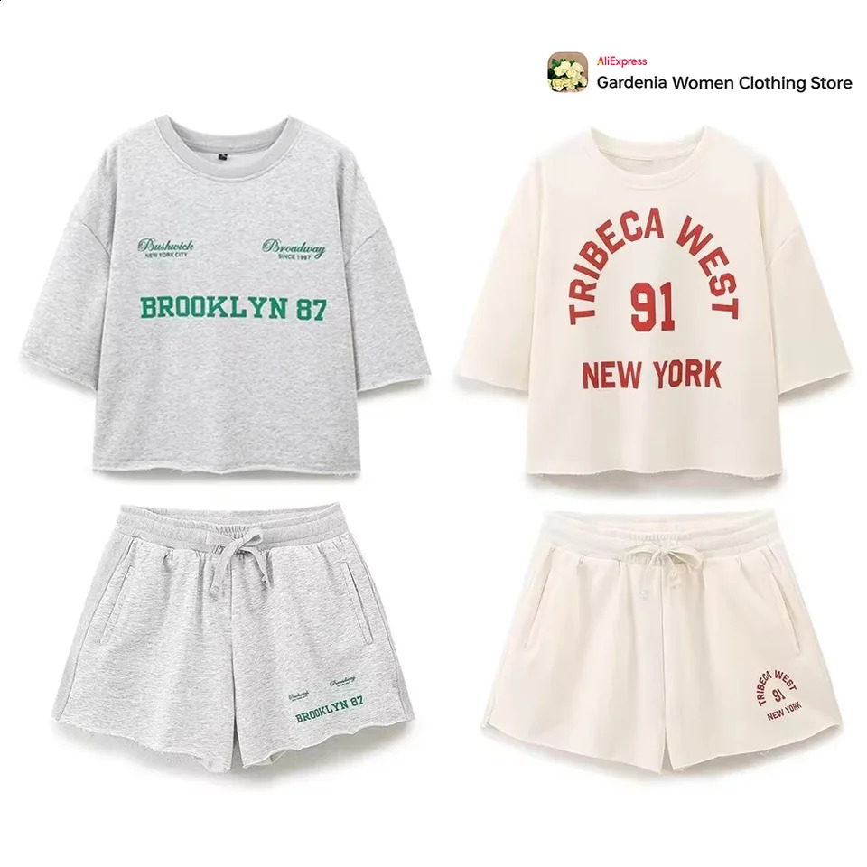 High Street Women Plush Short Sets Comfy 2-Piece Set Outfits O-NECK Short Sleeve Tops Matching Mid Rise Elastic Waistband Shorts 250318
