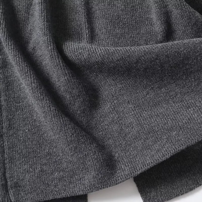 ZBZA Womens Basic Knitted Suit Round Neck Longsleeved Top Elastic Waist Back Slit Skirt Spring and Summer Casual Chic 250318