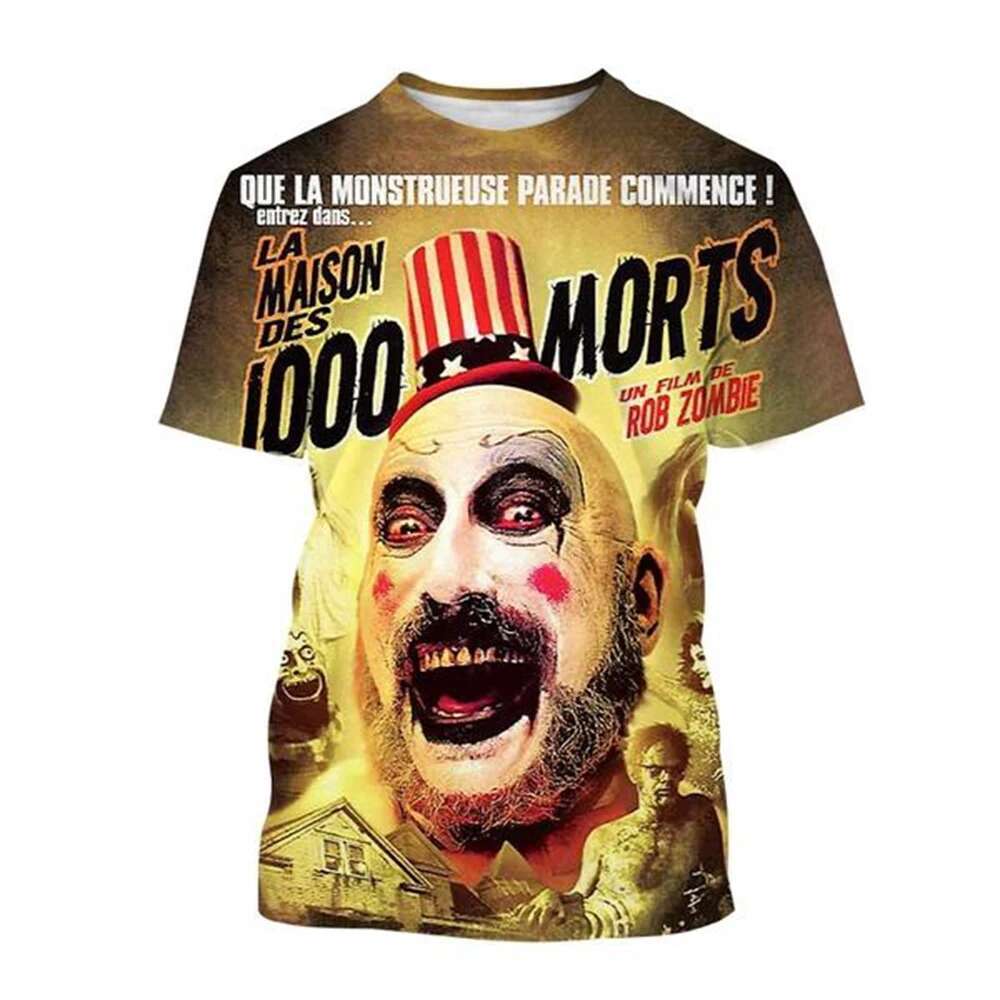 2024 Special Offer Captain Spaulding Funny 3D Printed T-shirt 1000 Corpse Home Fashion Men's Hip Hop Harajuku T-shirt Street Clothing