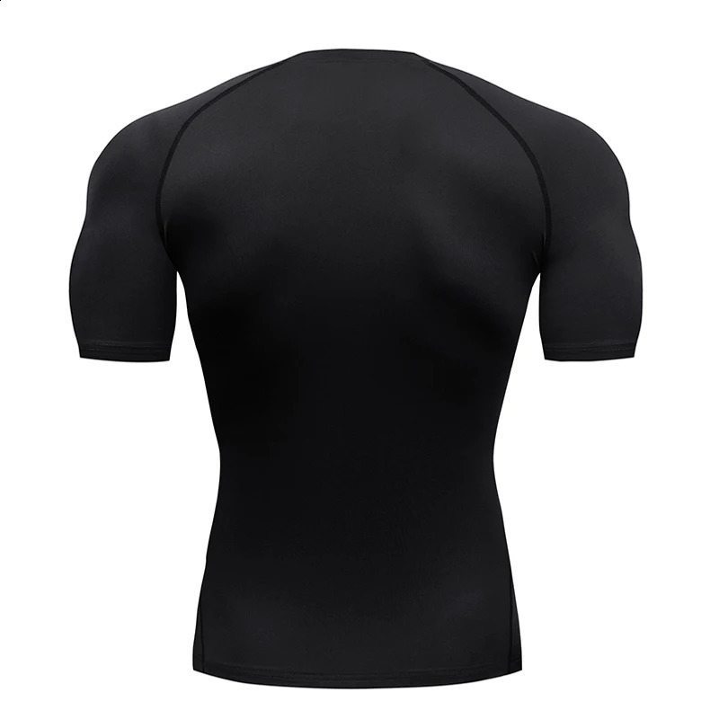 Mens running compression Tshirt short sleeved sports gym fitness sportswear mens jogging track and field clothing top 250319