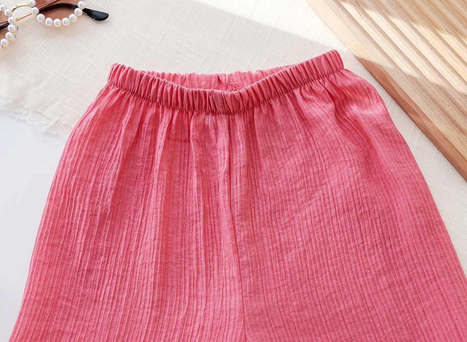 Childrens solid color wide leg boys and girls pants childrens clothing for 1 to 6 yearsT250318
