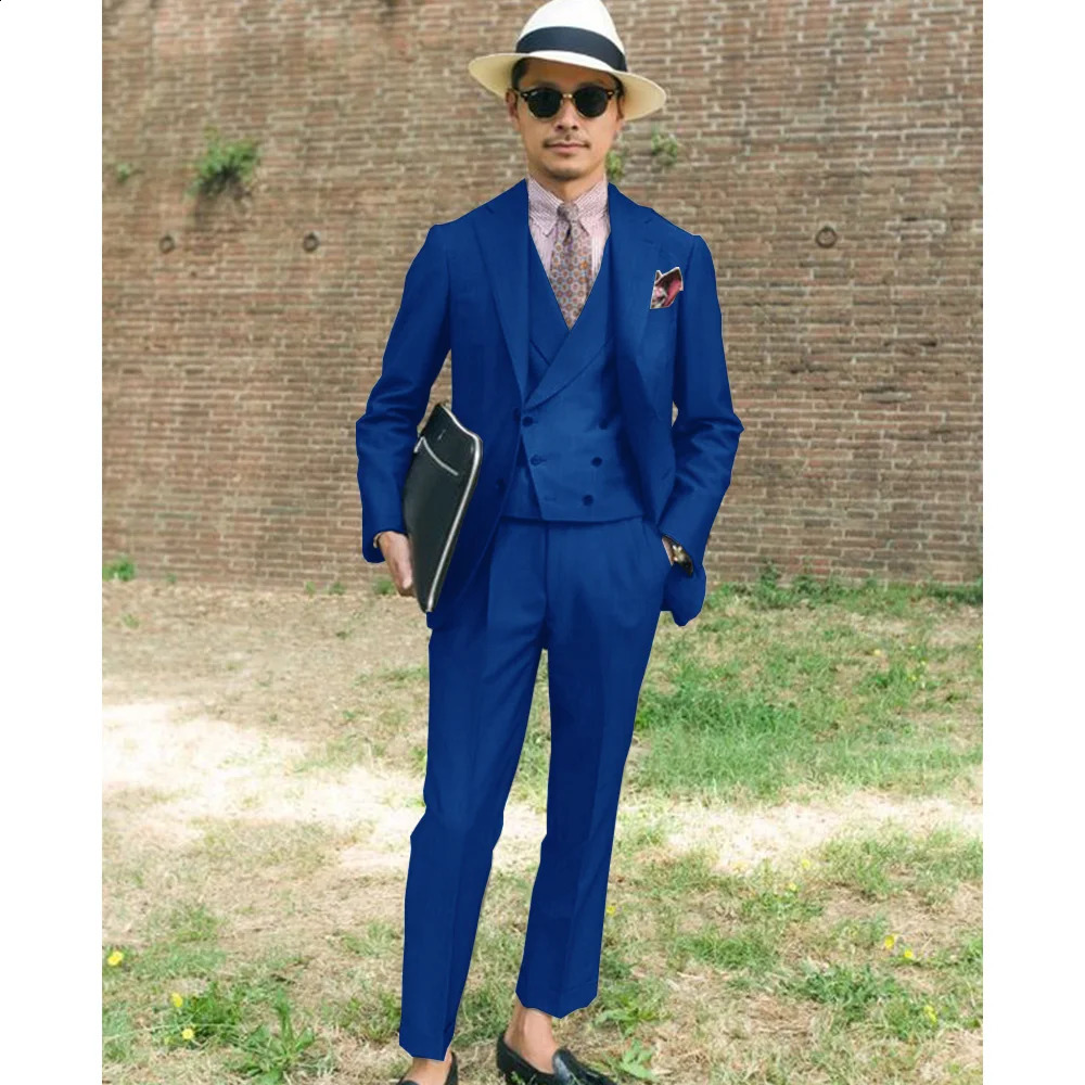 Full Mens Suit for Wedding Threepiece Elegant and Fashionable Slim Solid Color n Groom Dress Suits 250311