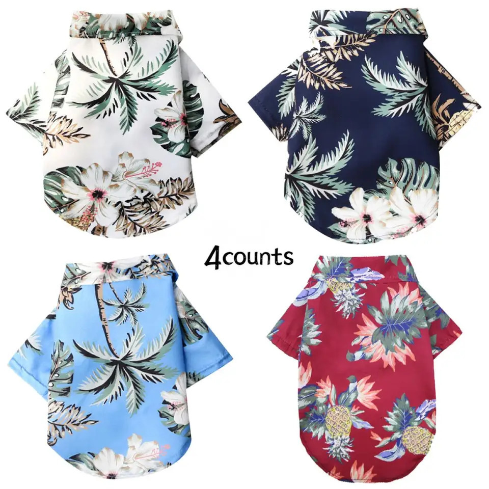 4 Beach Pineapple Hawaiian Pet Dog/Cat Spring/Summer Four Seasons Shirts 250318