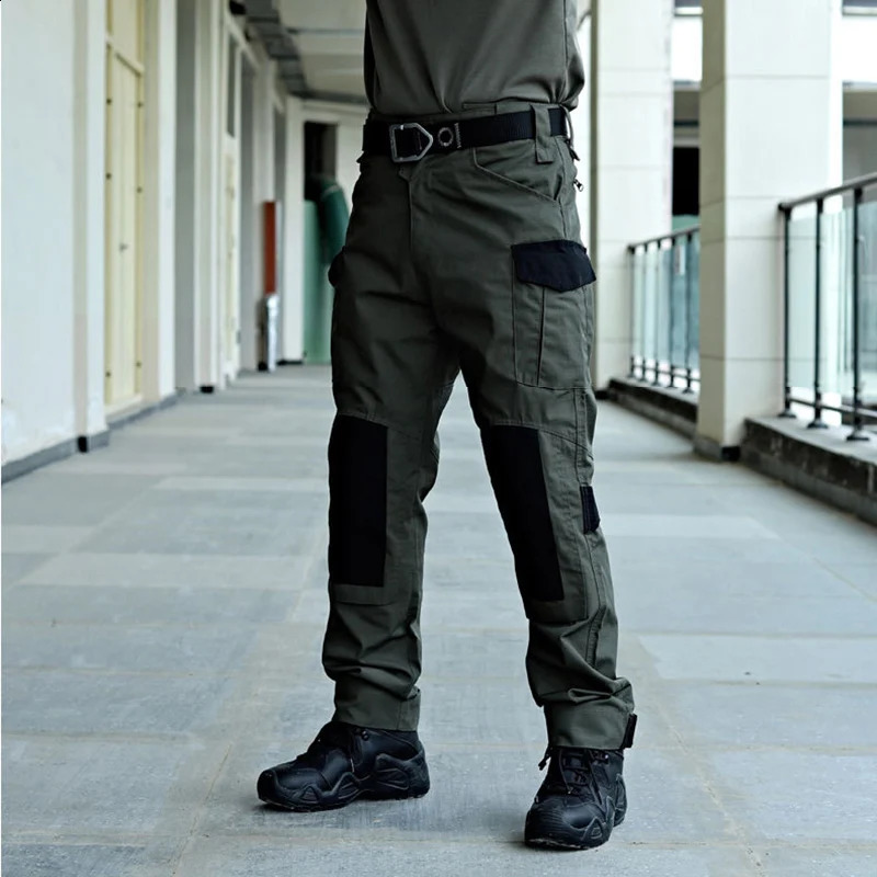 Wear resistant outdoor tactical pants mens casual cargo Trouser multi pocket waterproof work hiking training 250319
