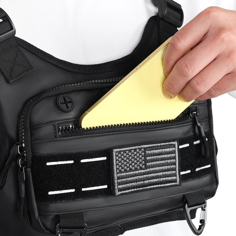 Sports chest bag unisex front chest bag running vest large capacity reflective training running vest outdoor running accessories 250313