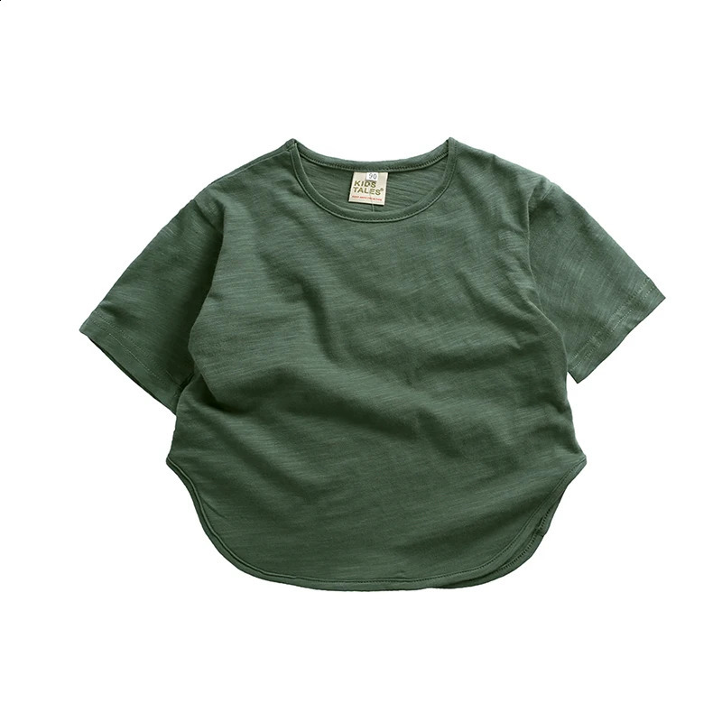 Arrivals Boys Girls Cotton T-shirts Kids For Childrens Clothing Plain Tees Shorts Sleeves Cozy Pullover Tops Youth Outfits 250319