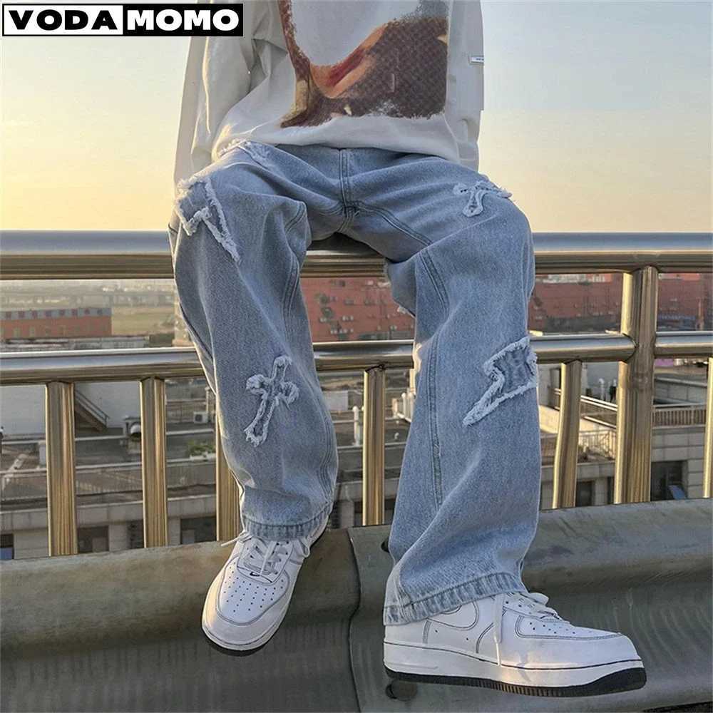 High Street Loose Casual Pants Mens Jeans Denim For women Men Same Paragraph Y2k baggy pants baggy jeans cargo pants menT250319