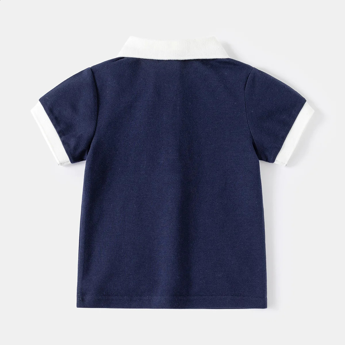 Baby Boys Short-sleeved T-shirt Summer Boys Color Blocking Short-sleeved POLO Shirt Baby Cartoon Tops 250319