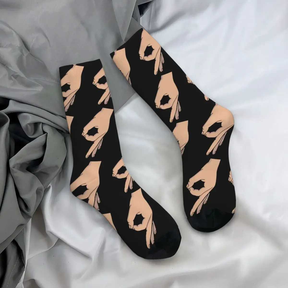 Circle Game Hands fun Gotcha meme makes you look like Harajuku socks high-quality stockings seasonal neutral gift socks X250319