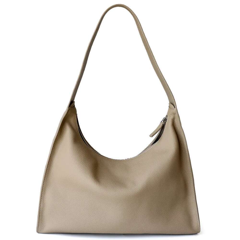 Minimalism Cow Soft Leather Underarm Shoulder Hobos Bags Cowhide Pouch Daily Purses 2024 New