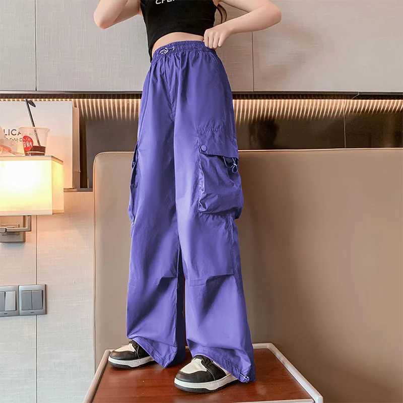 New girls solid color childrens pants casual style childrens clothing 6 8 10 12 14 years oldT250318