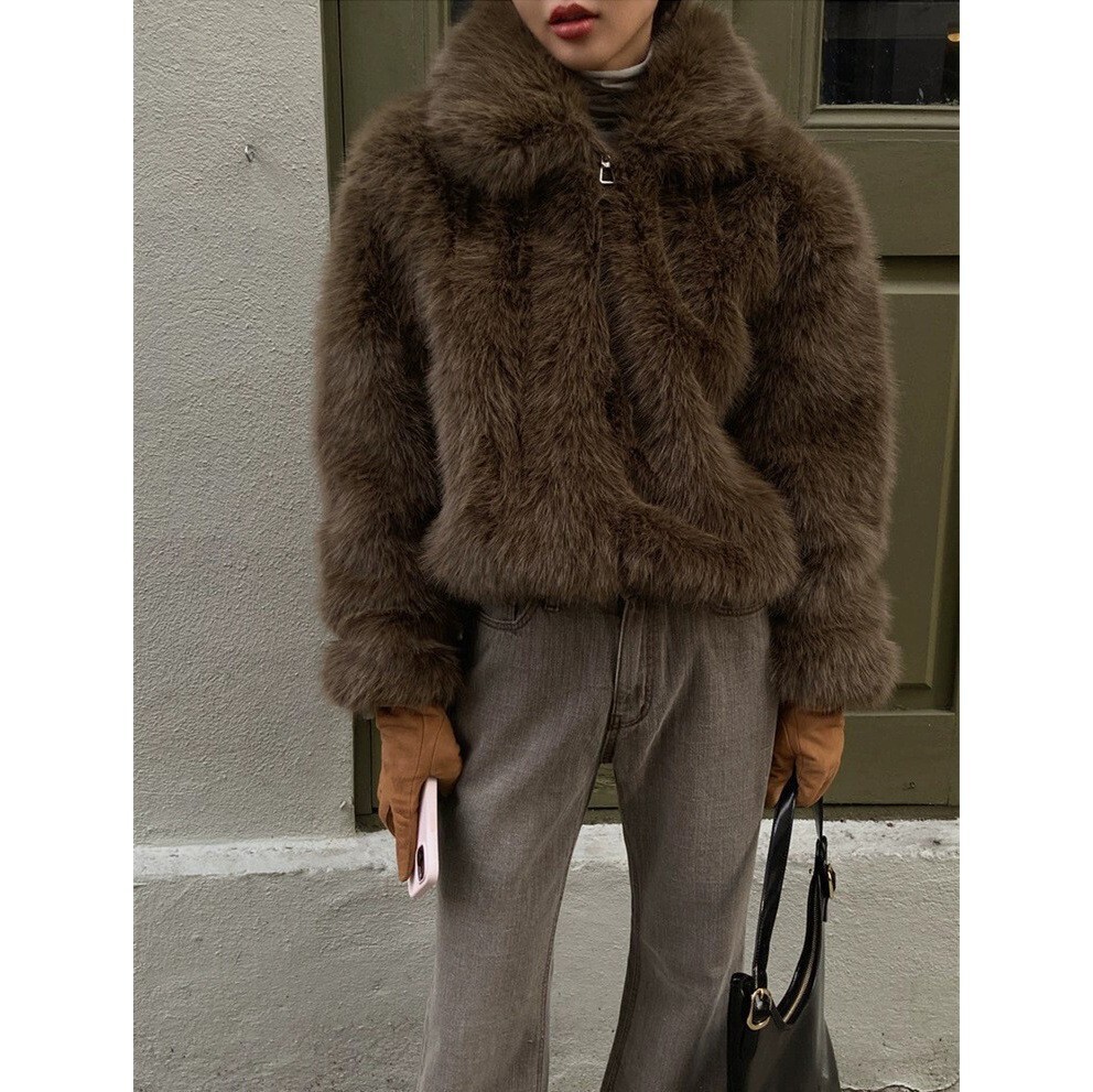 New Winter 2024 South Korean Dongdaemun Baby Sauce Luxury Eco friendly Fur Coat