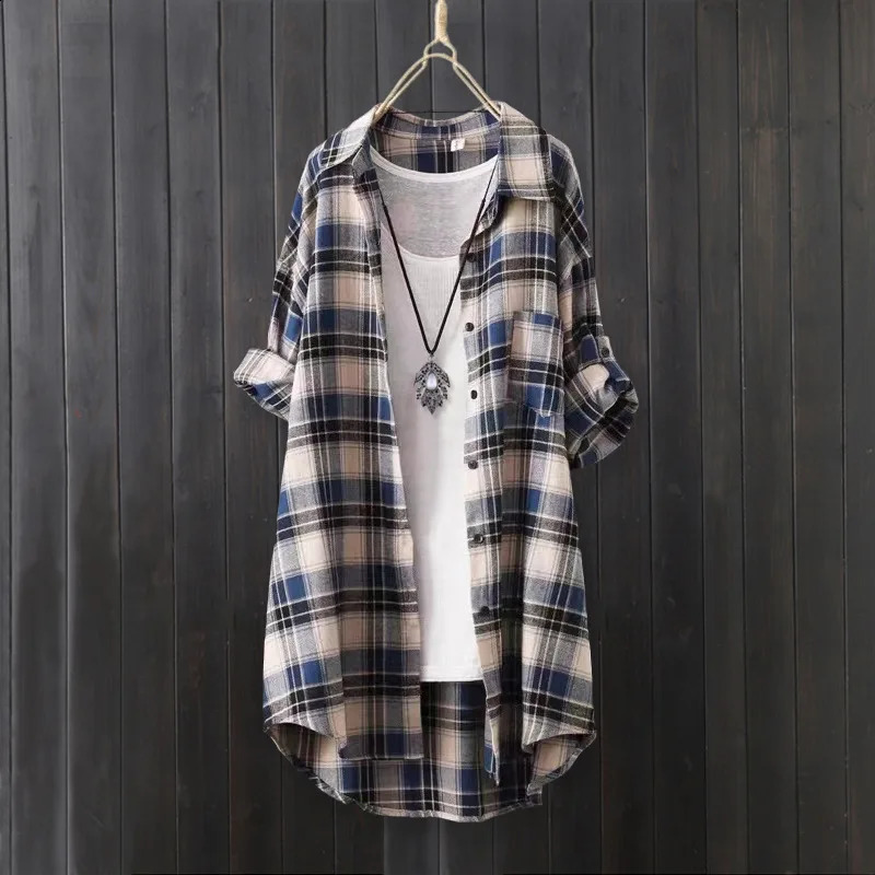 Sun Protection Japanese retro clothing cardigan womens elegant top mid length style jacket summer shirt 250319