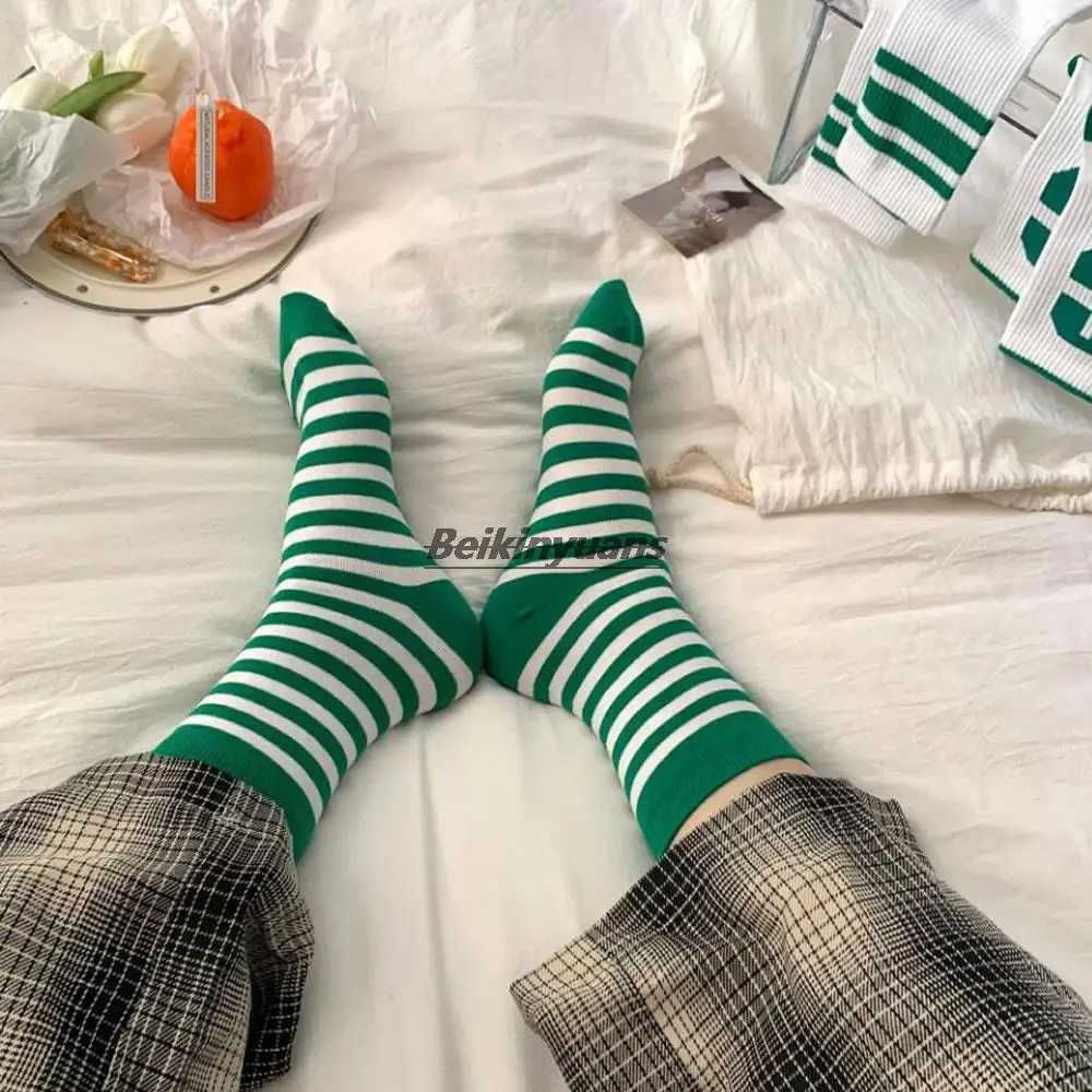 Blue green letter big C socks spring and summer Japanese springboard boat socks sports socks mens socks X250319