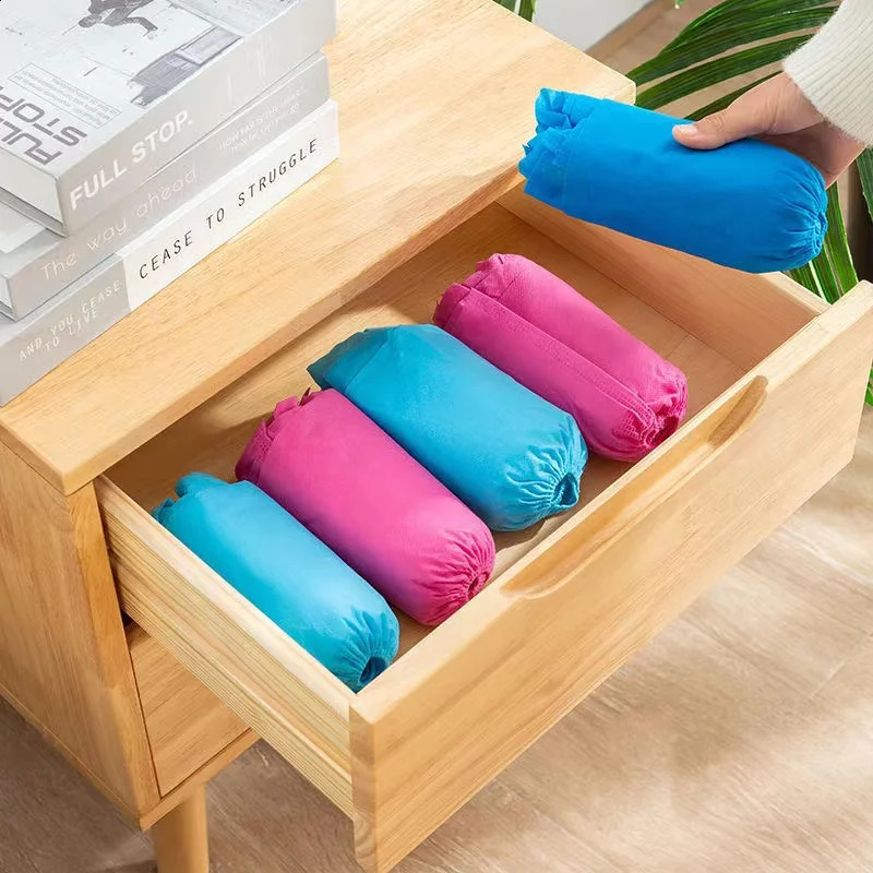 100 pieces of disposable boots and shoe covers that are non slip waterproof recyclable suitable for indoor outdoor floor protectors 250318