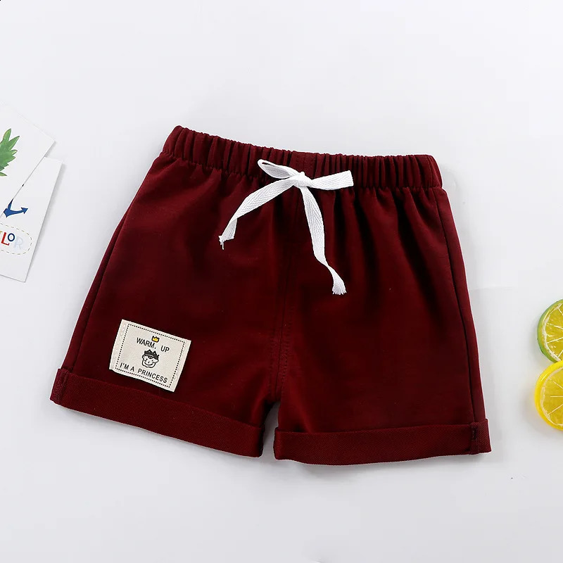 2pcs Cotton Summer Kids Shorts Boys Girls Solid Color Short Baby Cartoon Casual Pant Children Short Pant Sport Clothing Outwear 250319