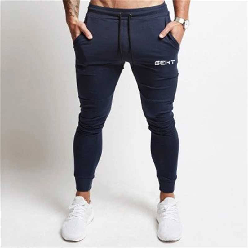 2019 Fashion Men Gyms Pants Joggers Fitness Casual Long Pants Men Workout Skinny Sweatpants Jogger Tracksuit Cotton Trousers X250319