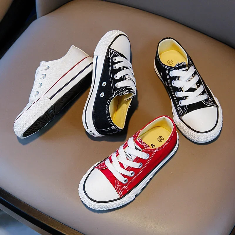 Children Kids Canvas Shoes Breathable Boys Sneakers Fashion Girls Running Sports Shoes Teen Casual Board Shoes Toddler Flats 250319