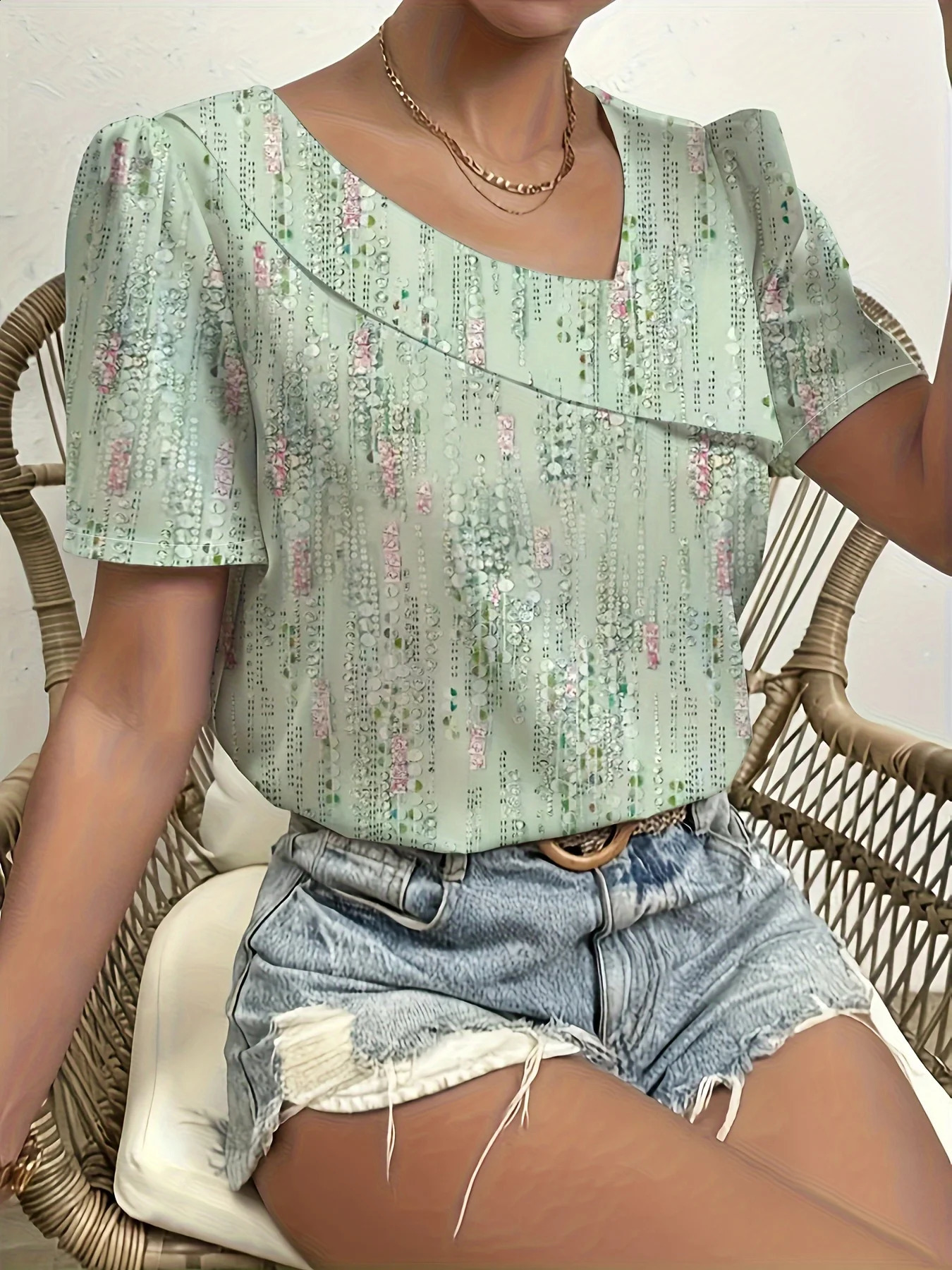 Temporary Shirt Casual Loose Womens Elegant Short Sleeve Weekend 250319