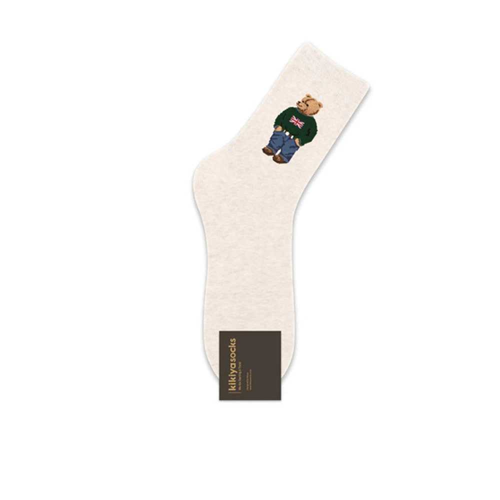 New Cartoon Gentleman Bear Mens Socks Cotton Harajuku Style Sport Boys Skateboard Novelty Breathable Christmas Gift X250319