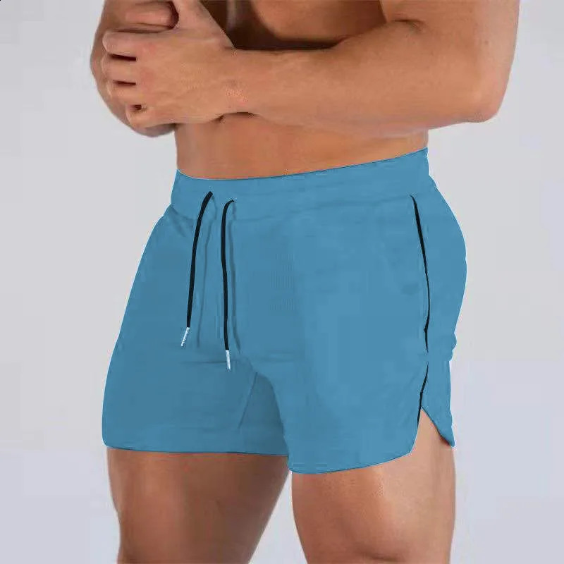 Muscle Big Size Solid Color Sports Shorts Mens Quick Dry Marathon Running Three Thirds Fitness Beach Pants Mesh 250312