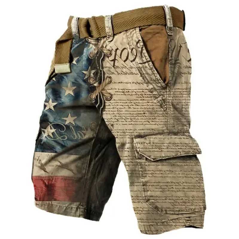 New mens 3D digital jeans trend sports street running shorts outdoor casual denim shorts military pants field training W250319