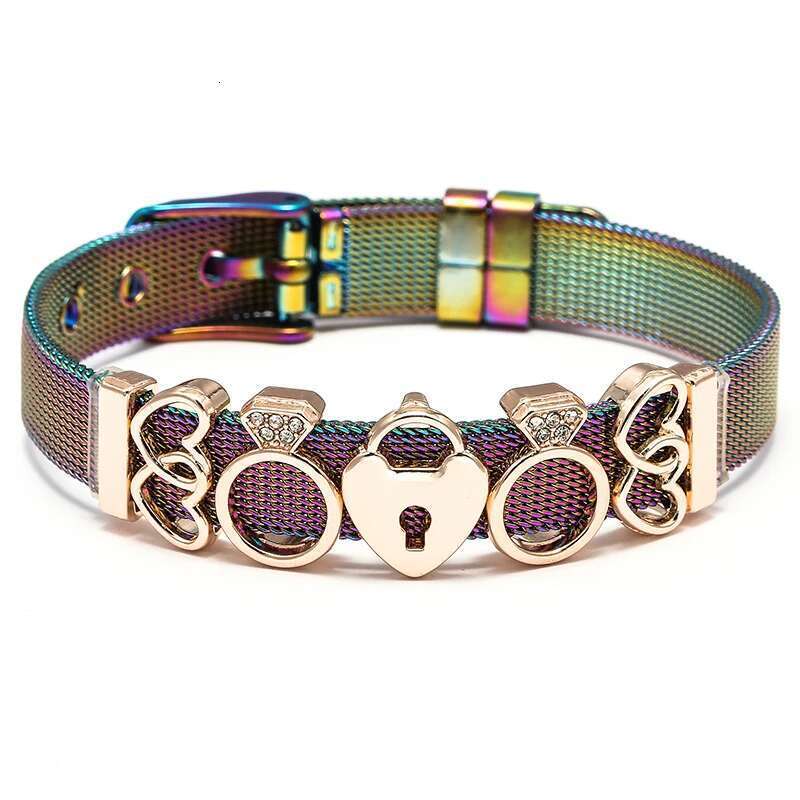 New Fashion Boy Girl 10mm Beads Charm Bracelets DIY Mesh Keeper Bracelets Pulseras Mujer For Women Men Christmas Jewelry Gift