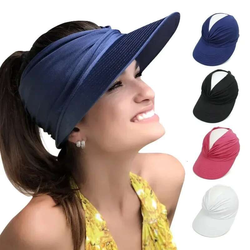 Summer Sun Protection Hats Easy To Carry Travel Caps Fashion Beach Flexible Adult For Women Anti-Uv Wide Brim Visor Hat