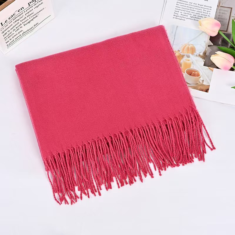 K169 Thick autumn and winter imitation cashmere scarf SKY solid color warm shawl female easy to wear neck scarf gift can be printed